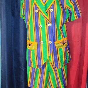 Vintage Appraisal women's jacket & shorts bright Madi gras new old stock 9/10